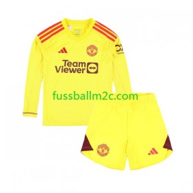 Fußballtrikots Manchester United Torwart Kinder Heim Trikotsatz 2023-2024 Langarm